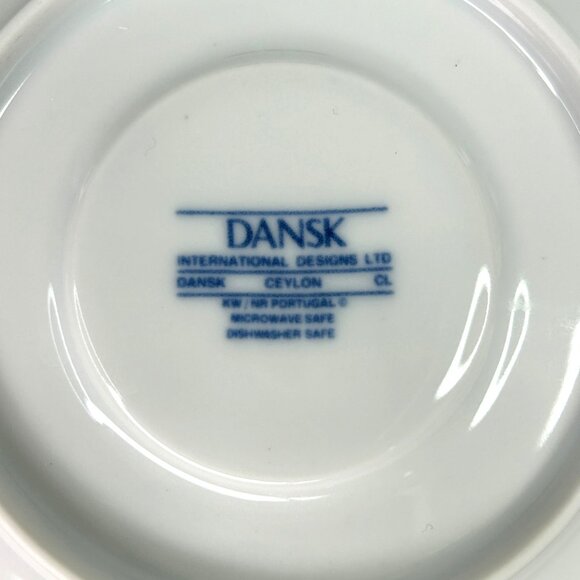 Vintage Dansk Ceylon Blue White Ceramic Tea/Coffee Cups Saucers Set 4 Portugal - Picture 3 of 9